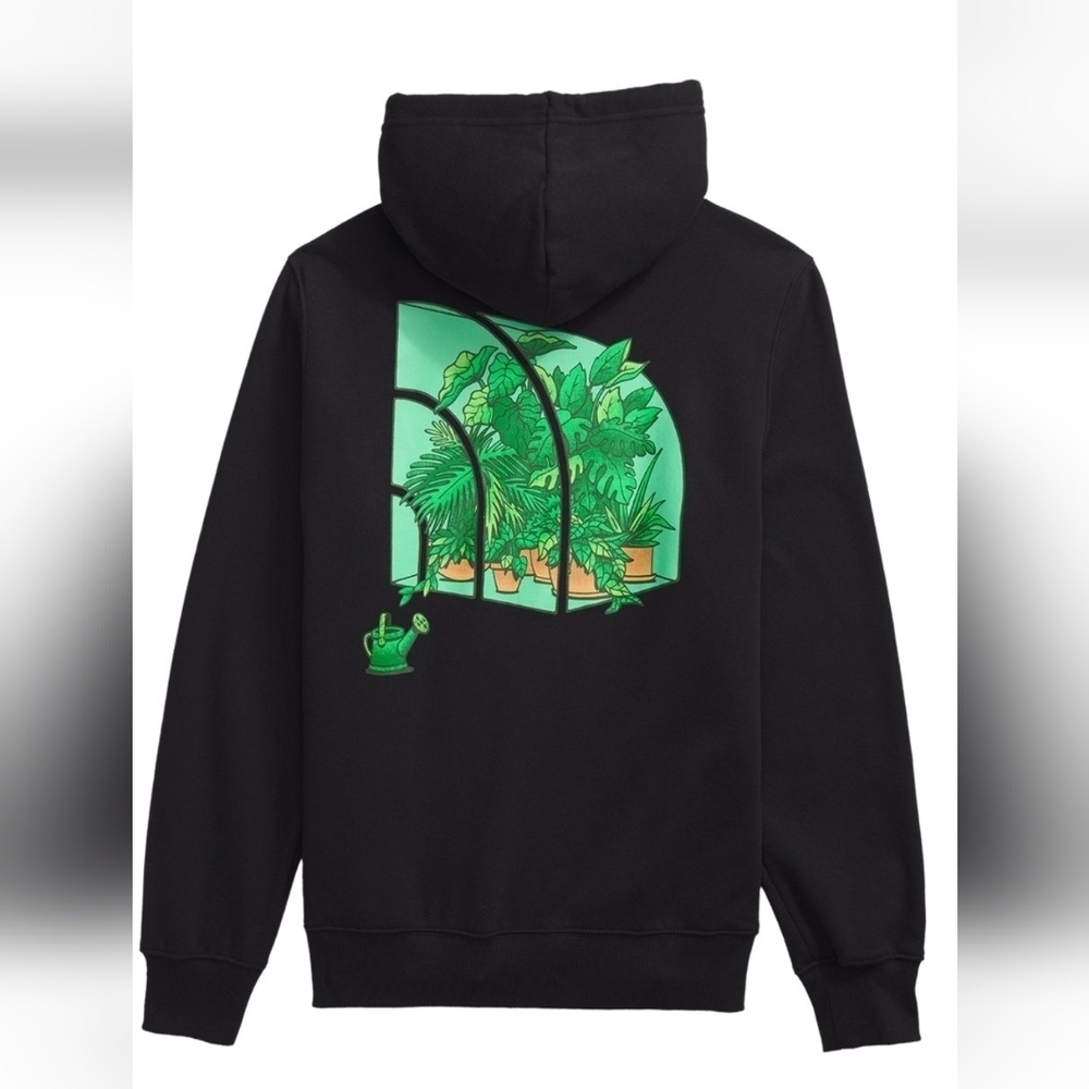 The North Face Crown Shyness Black Hoodie Plant Lover Unisex Mens XS Women S/M
